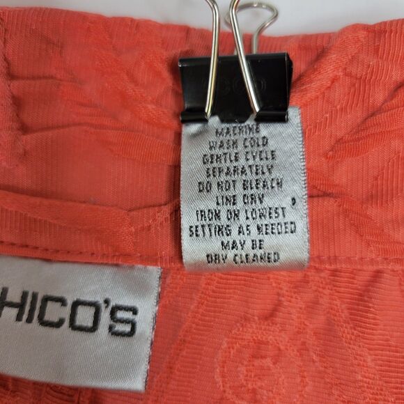 Chicos shirt jacket embroidered coral apricot size 3 XL - Picture 5 of 8